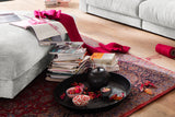 KAWOLA Big Hocker MADELINE Polsterhocker Cord hellgrau