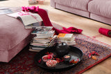 KAWOLA Big Hocker MADELINE Polsterhocker Cord rosa
