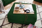 KAWOLA Big Hocker MADELINE Polsterhocker Cord smaragd