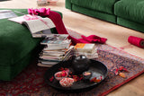 KAWOLA Big Hocker MADELINE Polsterhocker Cord smaragd