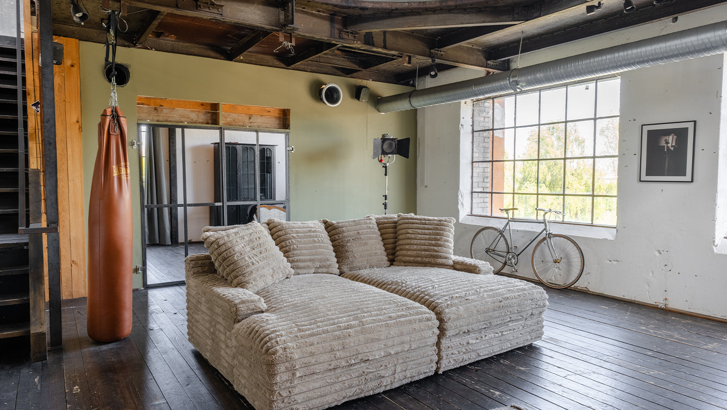 KAWOLA Big Sofa CADY Megacord taupe