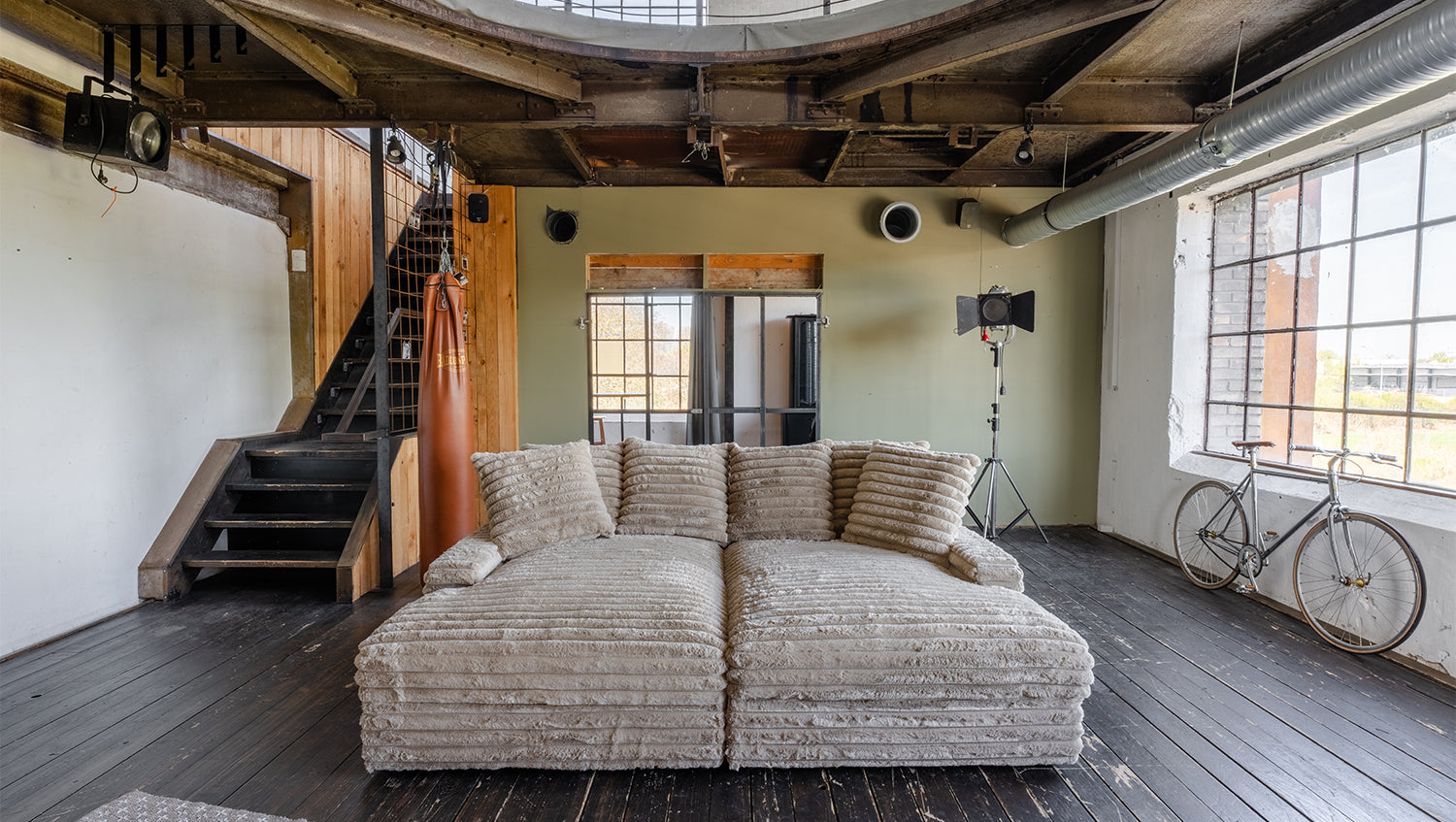 KAWOLA Big Sofa CADY Megacord taupe