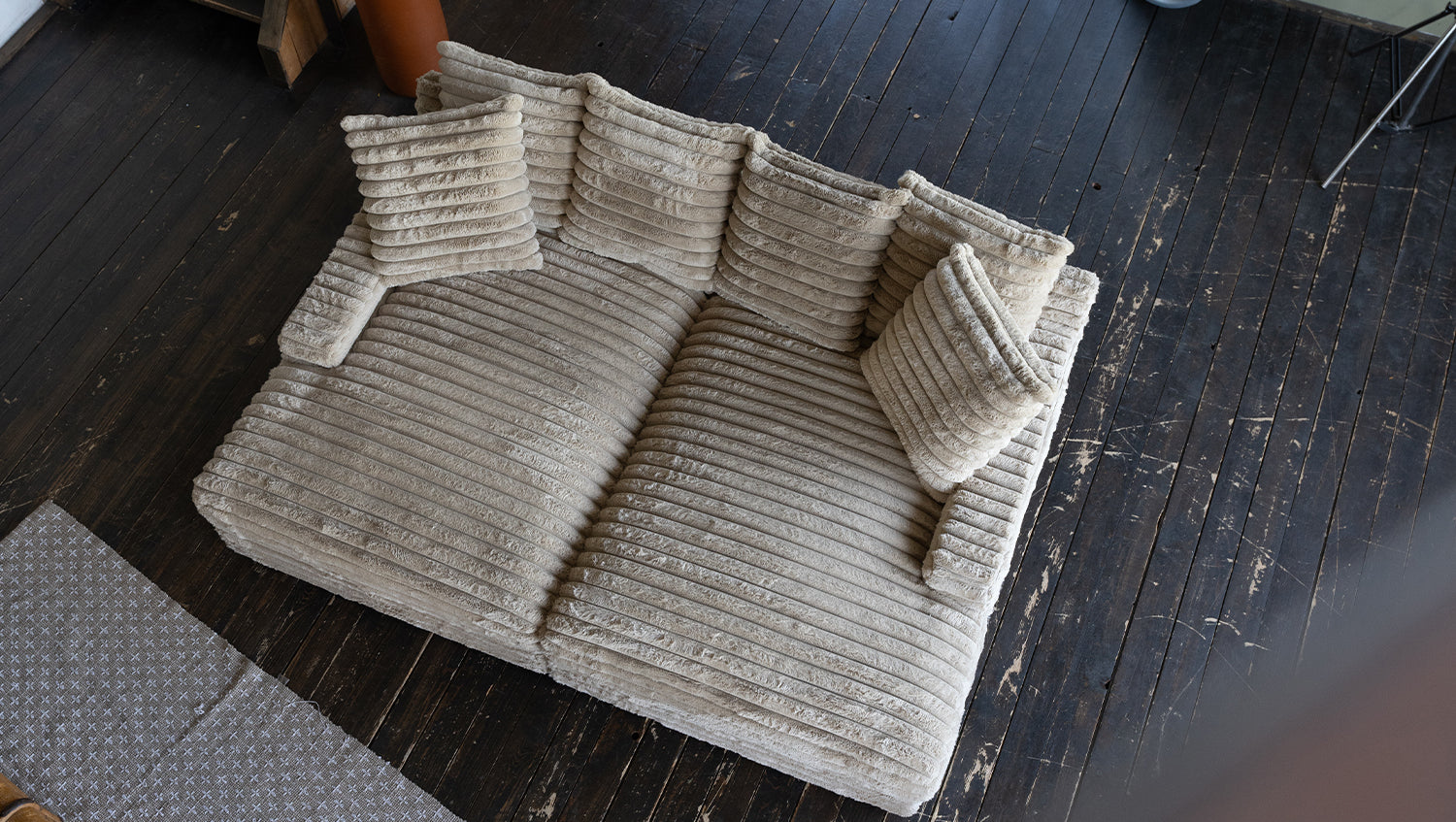 KAWOLA Big Sofa CADY Megacord taupe