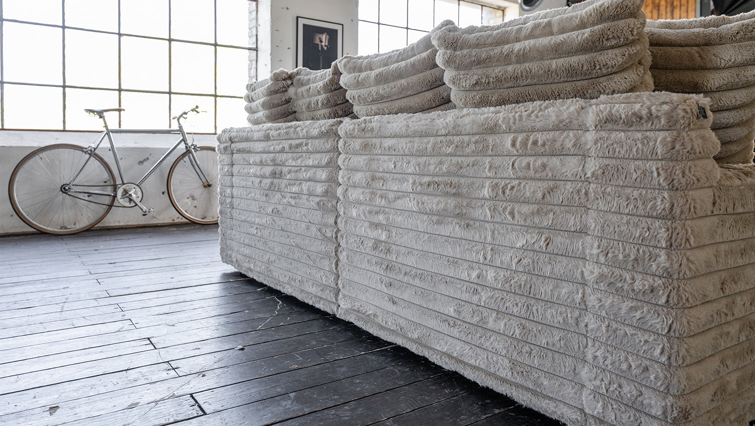 KAWOLA Big Sofa CADY Megacord taupe