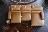 KAWOLA Big Sofa DORI motorischer Sitzvorzug Leder cognac