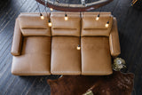 KAWOLA Big Sofa DORI motorischer Sitzvorzug Leder cognac