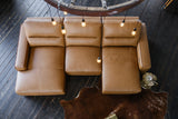 KAWOLA Big Sofa DORI motorischer Sitzvorzug Leder cognac