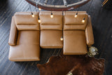KAWOLA Big Sofa DORI motorischer Sitzvorzug Leder cognac