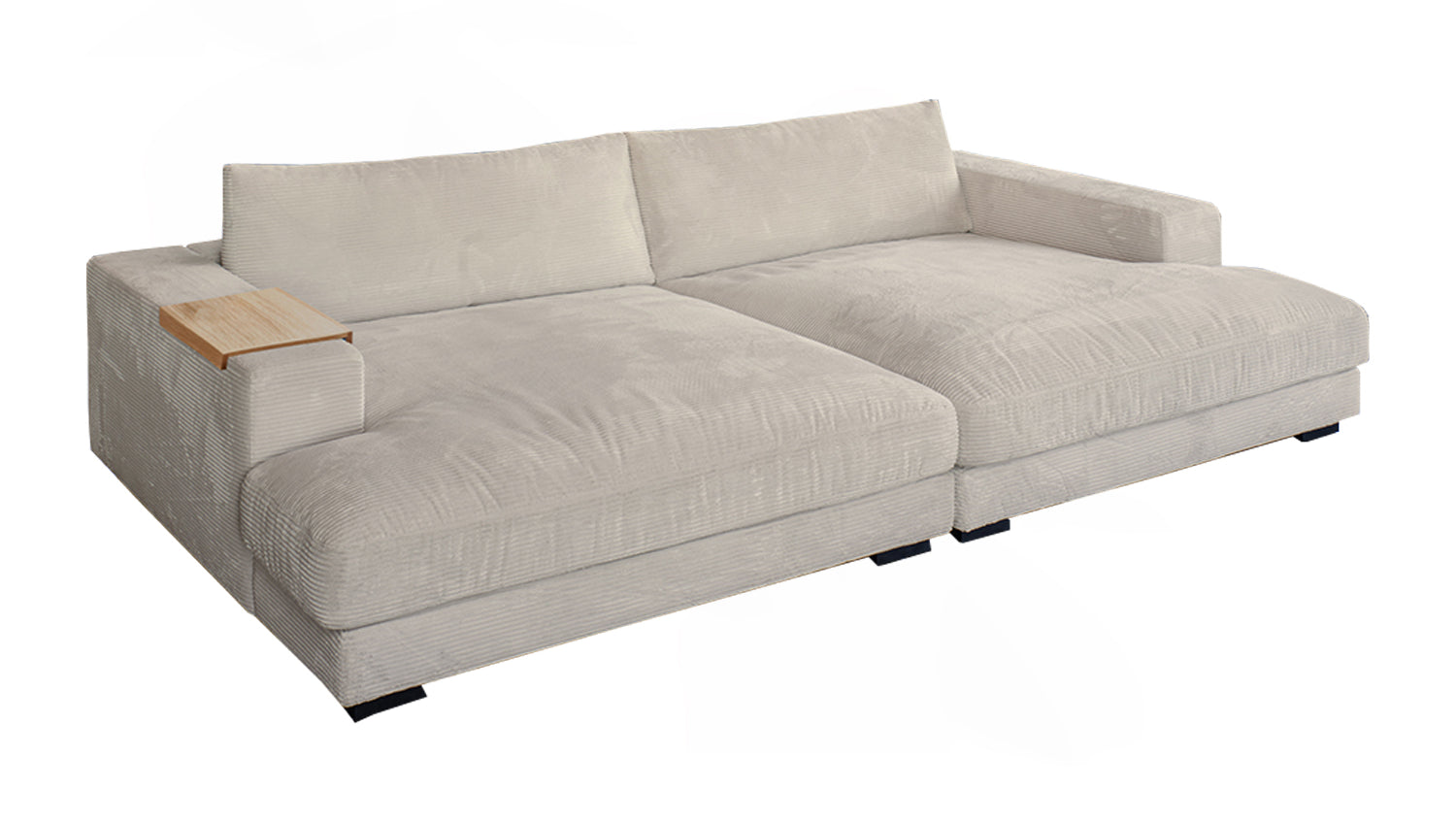 KAWOLA Big Sofa MADELINE Cord cremeweiß