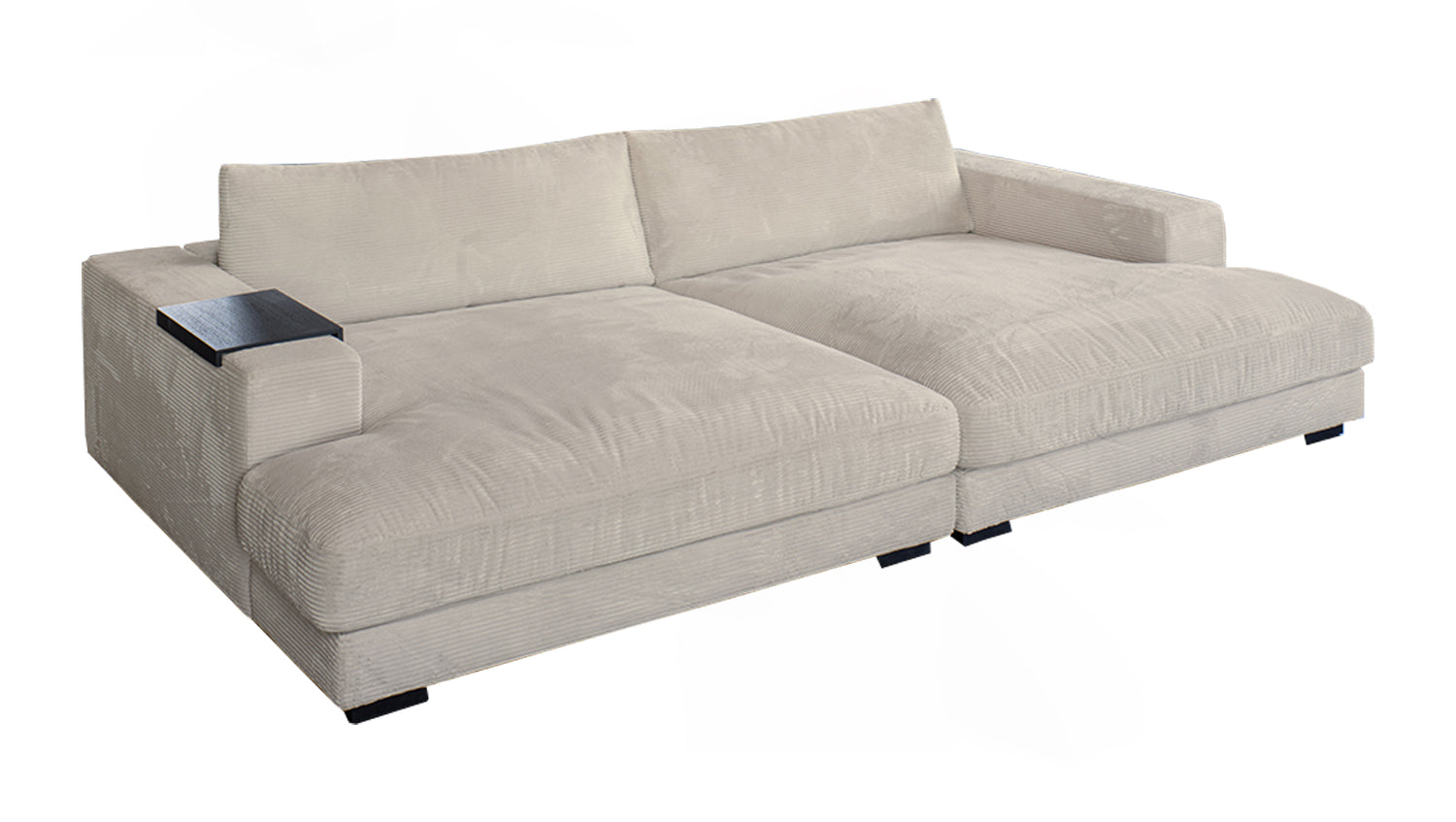 KAWOLA Big Sofa MADELINE Cord cremeweiß