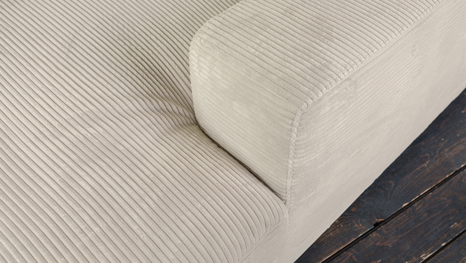 KAWOLA Big Sofa MADELINE Cord cremeweiß