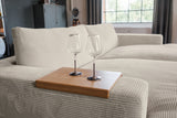 KAWOLA Big Sofa MADELINE Cord cremeweiß mit Hocker und 4 Zierkissen