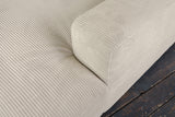 KAWOLA Big Sofa MADELINE Cord cremeweiß mit Hocker und 4 Zierkissen