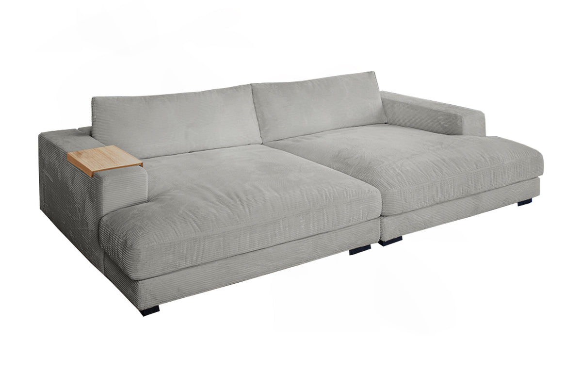 KAWOLA Big Sofa MADELINE Cord hellgrau