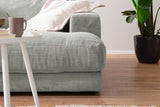 KAWOLA Big Sofa MADELINE Cord hellgrau