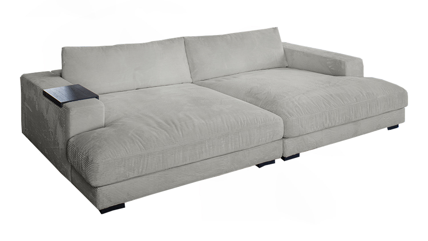 KAWOLA Big Sofa MADELINE Cord hellgrau