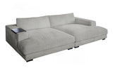 KAWOLA Big Sofa MADELINE Cord hellgrau