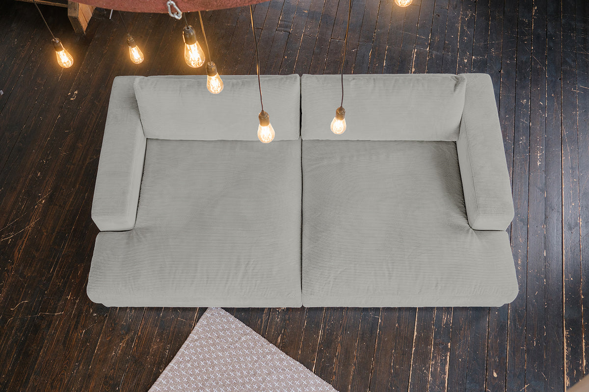 KAWOLA Big Sofa MADELINE Cord hellgrau