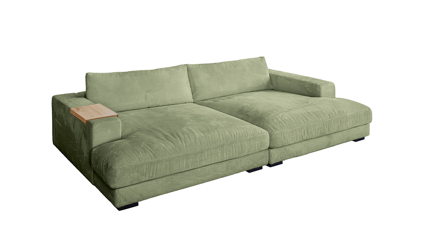 KAWOLA Big Sofa MADELINE Cord olivgrün