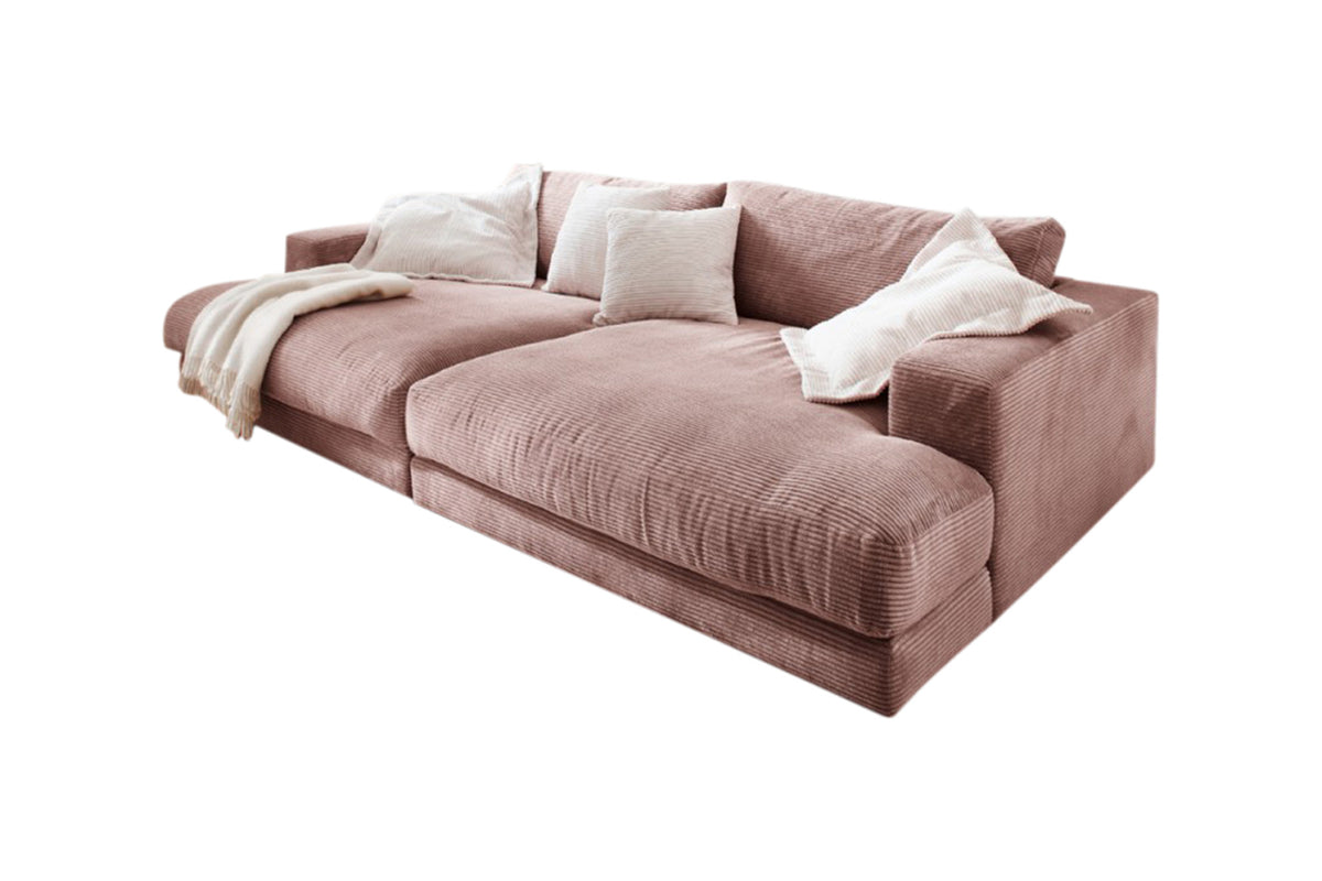 KAWOLA Big Sofa MADELINE Cord rosa