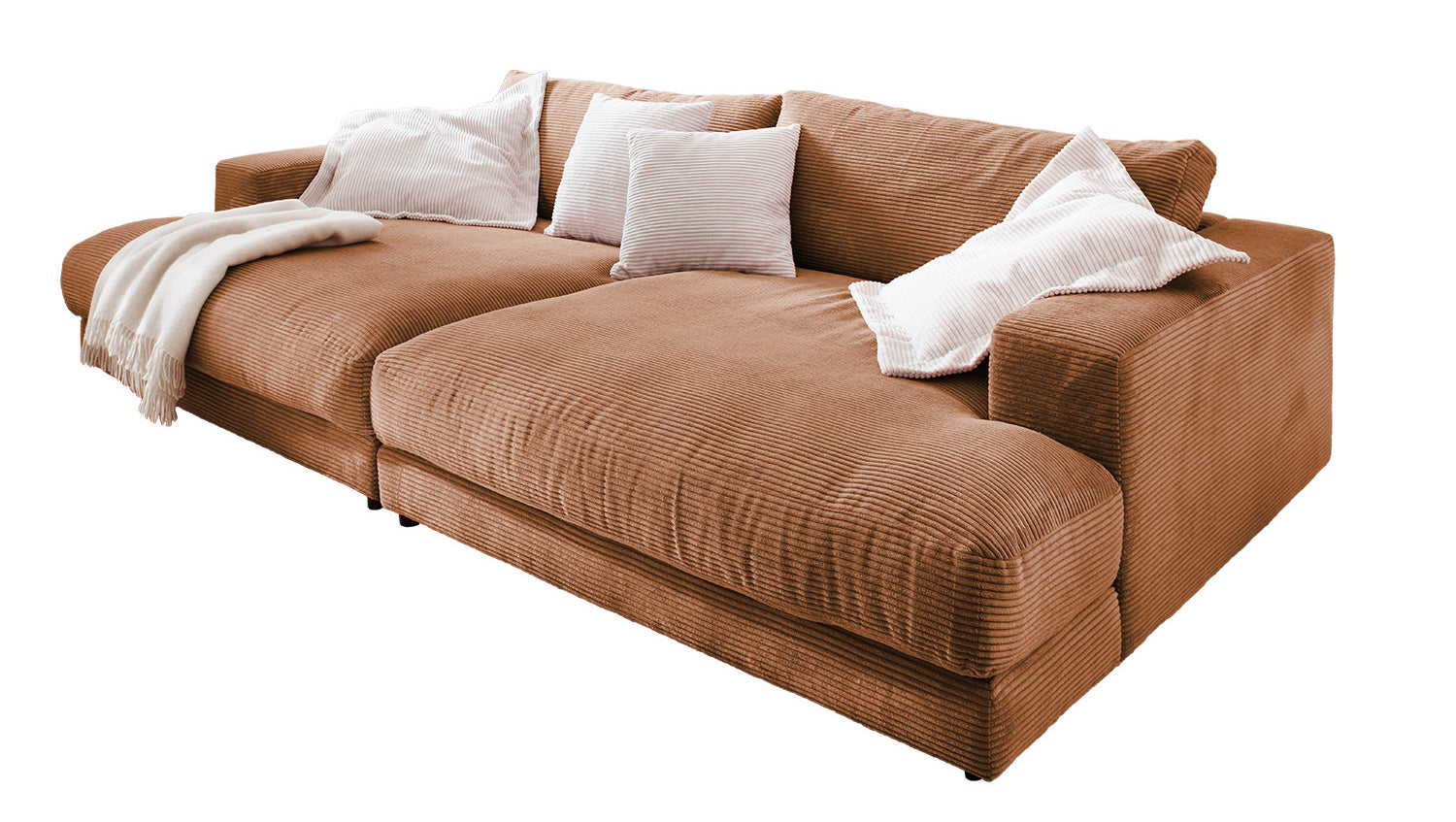 KAWOLA Big Sofa MADELINE Cord rost