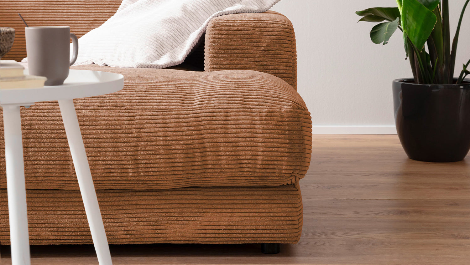 KAWOLA Big Sofa MADELINE Cord rost