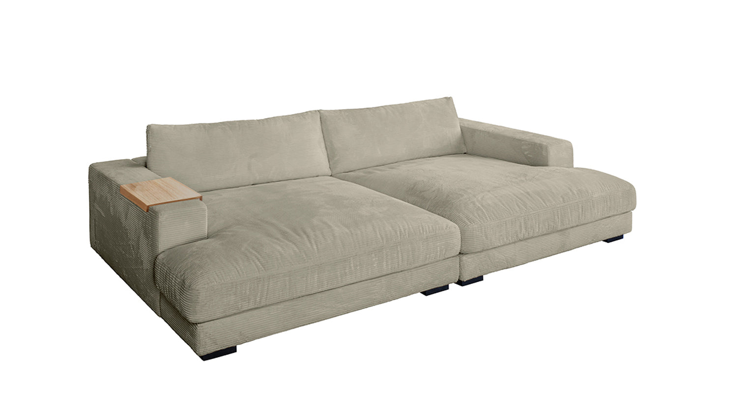 KAWOLA Big Sofa MADELINE Cord steingrau