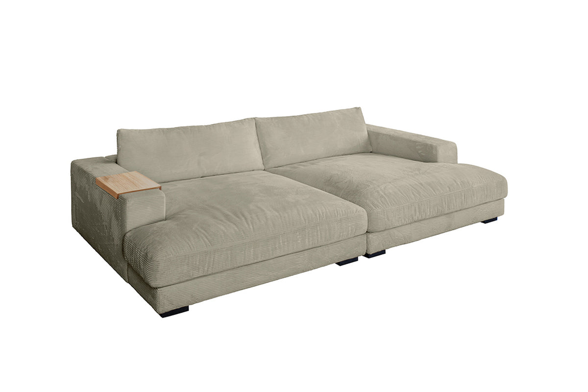 KAWOLA Big Sofa MADELINE Cord steingrau