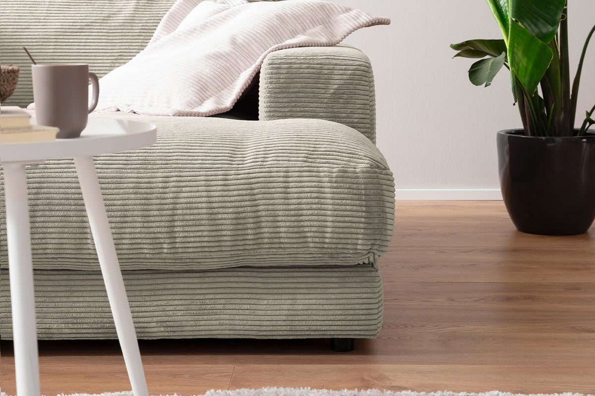 KAWOLA Big Sofa MADELINE Cord steingrau