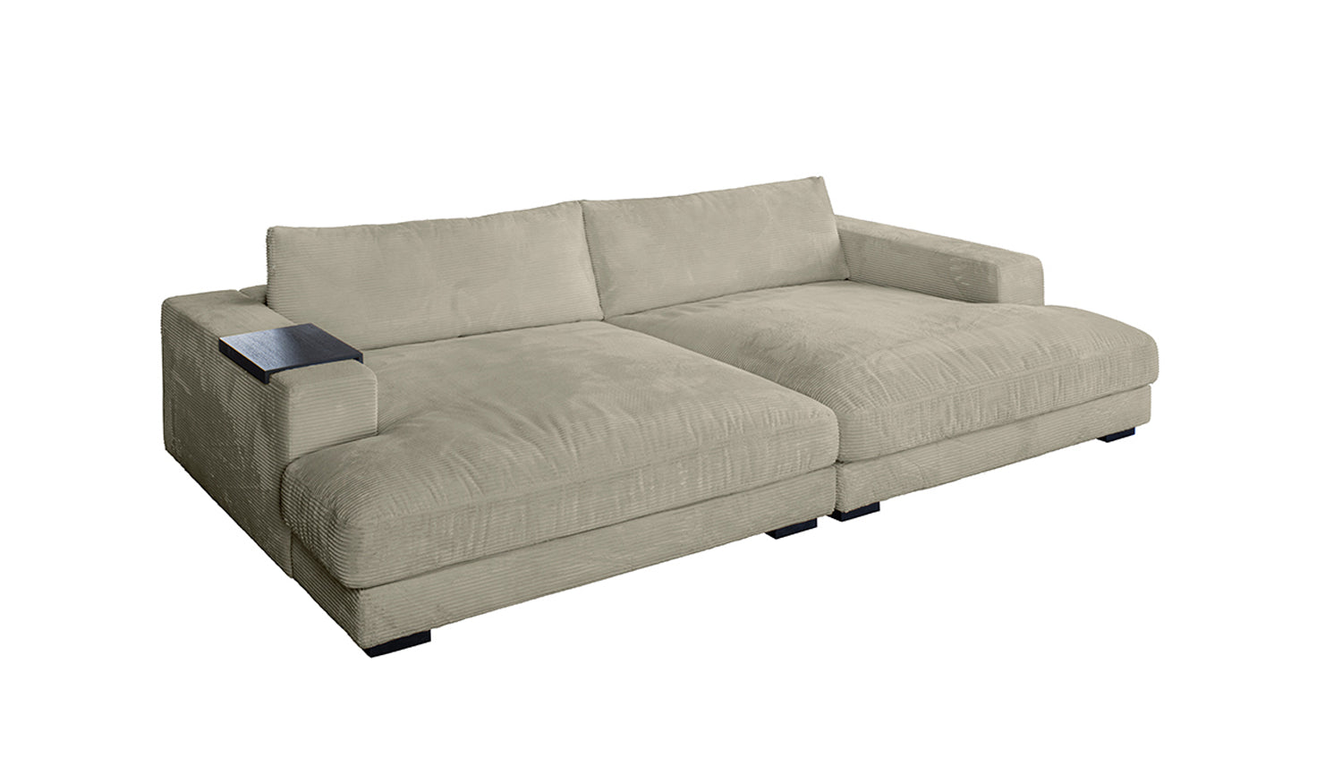 KAWOLA Big Sofa MADELINE Cord steingrau