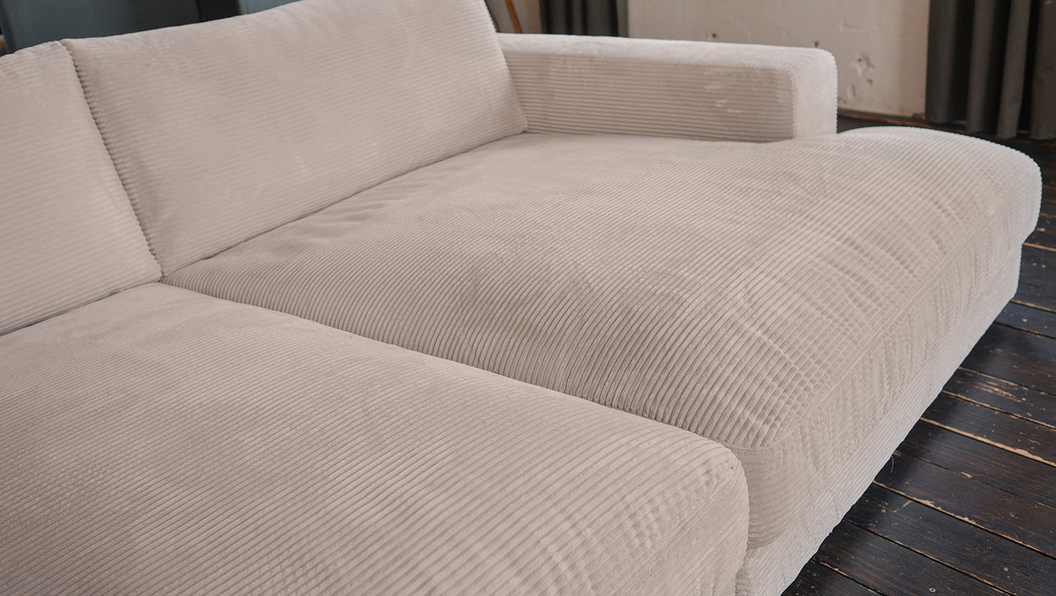 KAWOLA Big Sofa MADELINE Cord taupe
