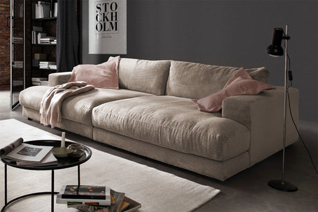 KAWOLA Big Sofa MADELINE Cord taupe