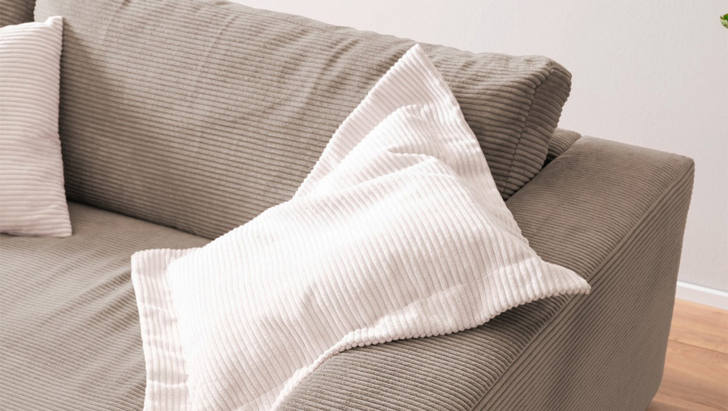 KAWOLA Big Sofa MADELINE Cord taupe
