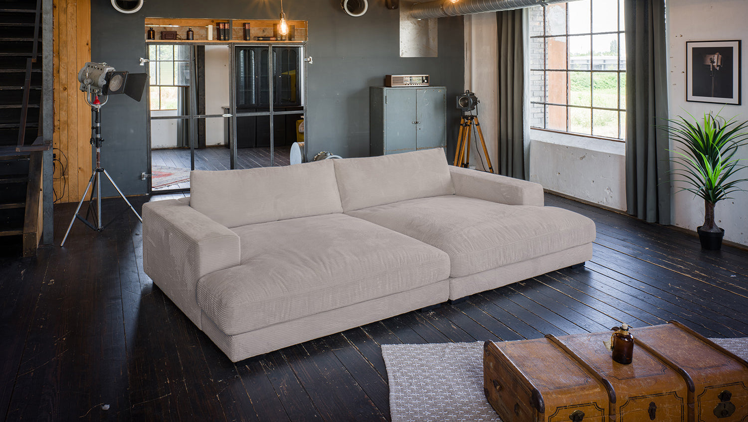 KAWOLA Big Sofa MADELINE Cord taupe