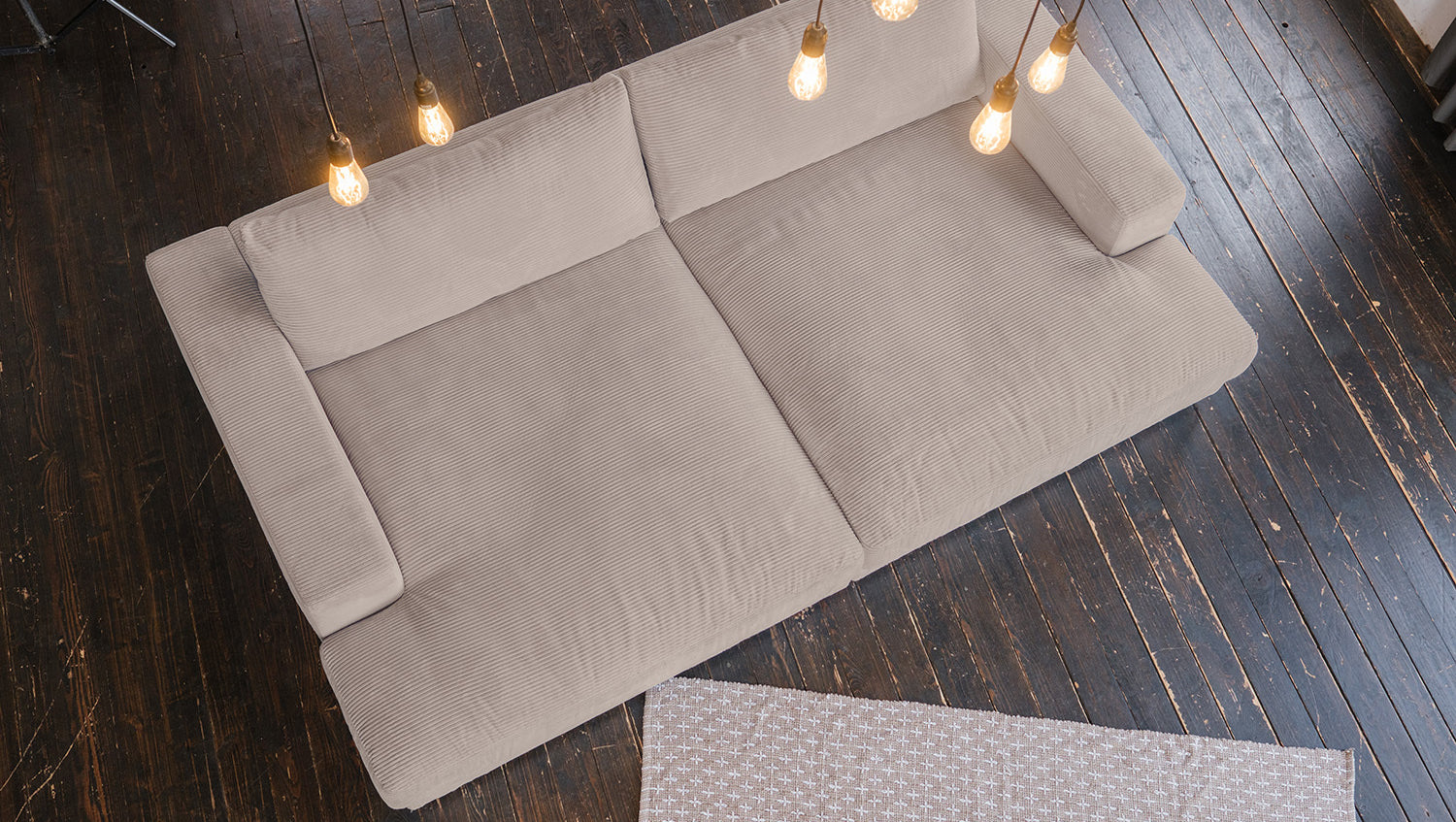 KAWOLA Big Sofa MADELINE Cord taupe