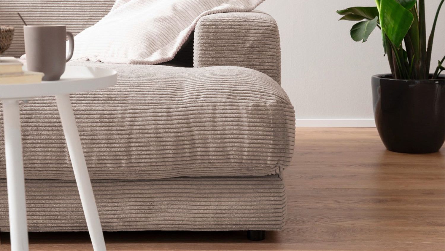 KAWOLA Big Sofa MADELINE Cord taupe