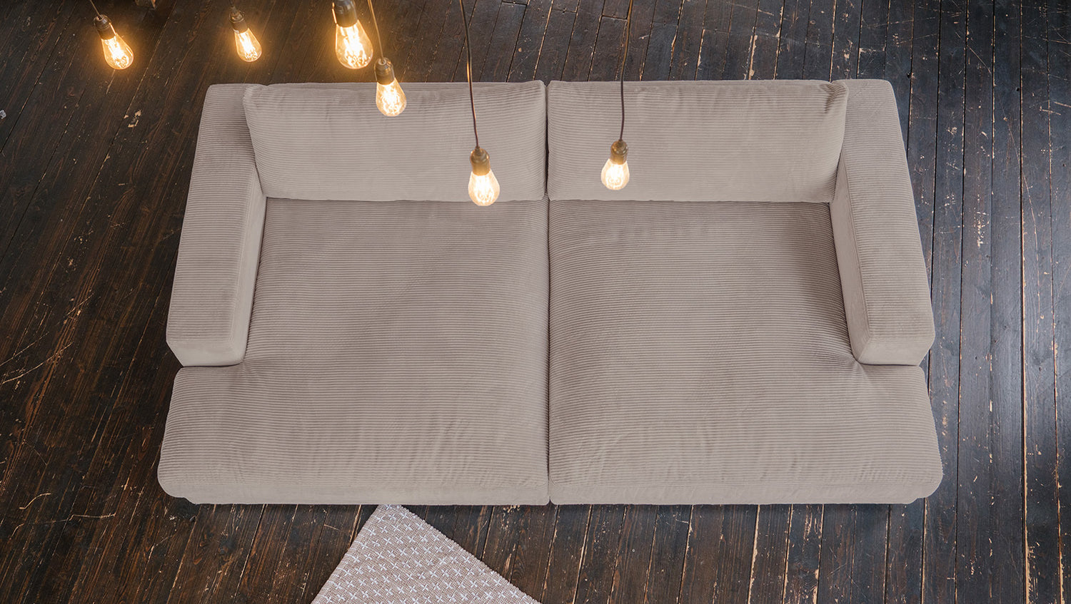 KAWOLA Big Sofa MADELINE Cord taupe