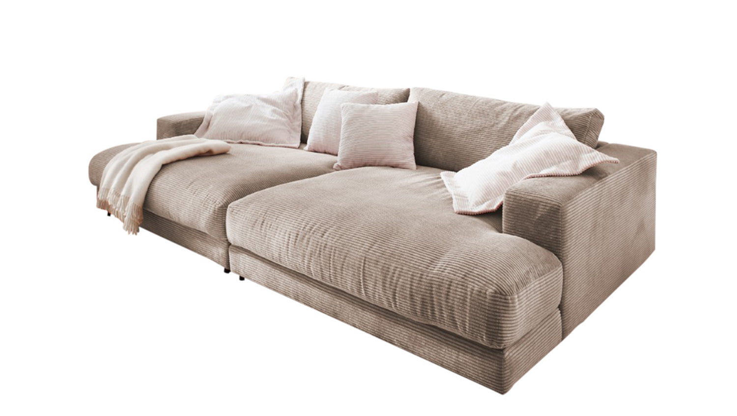 KAWOLA Big Sofa MADELINE Cord taupe