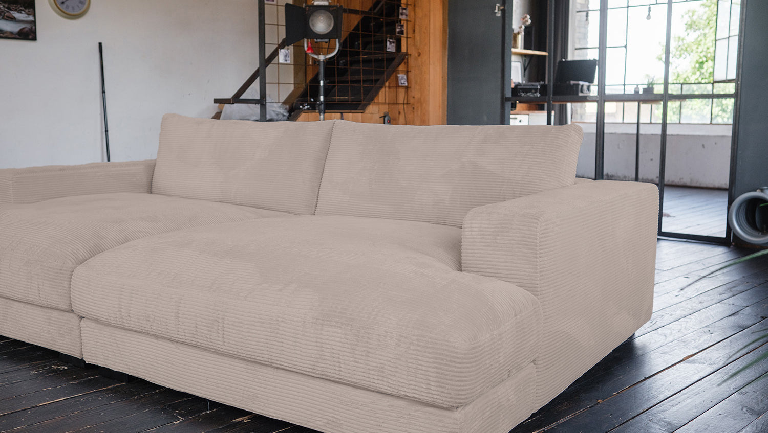 KAWOLA Big Sofa MADELINE Cord taupe