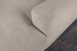 KAWOLA Big Sofa MADELINE Cord taupe mit Hocker und 4 Zierkissen