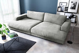 KAWOLA Big Sofa MADELINE Stoff silber, 290 x 190, ohne Holztablett