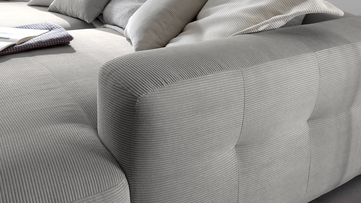 KAWOLA Big Sofa MIKA Feincord grau