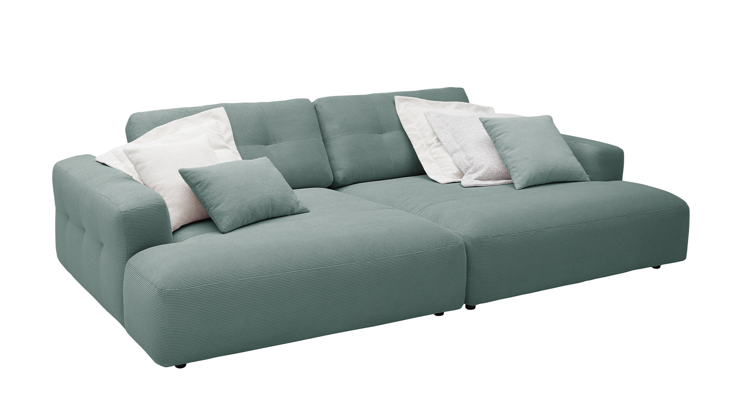 KAWOLA Big Sofa MIKA Feincord grün