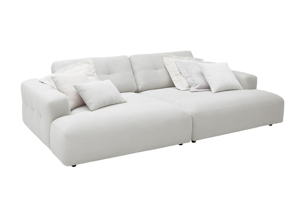 KAWOLA Big Sofa MIKA Feincord weiß