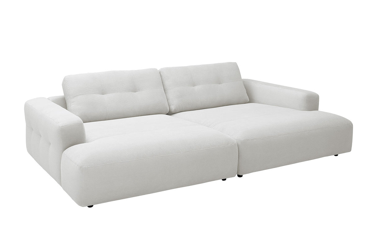 KAWOLA Big Sofa MIKA Feincord weiß