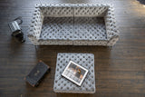 KAWOLA Big Sofa NARLA Chesterfield Sofa Velvet silber