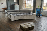 KAWOLA Big Sofa NERLA Stoff Velvet Silber