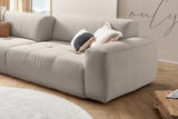 KAWOLA Big Sofa PALACE 3-Sitzer mit Sitztiefenverstellung Cord steingrau