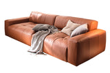 KAWOLA Big Sofa PALACE 3-Sitzer mit Sitztiefenverstellung Leder brandy