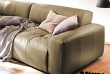 KAWOLA Big Sofa PALACE 3-Sitzer mit Sitztiefenverstellung Leder oliv
